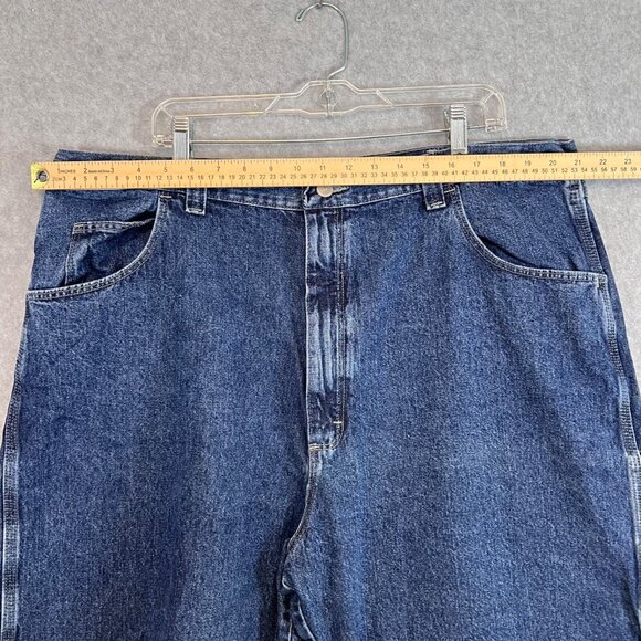 VINTAGE Wrangler Denim Carpenter Painter Jean Baggy Shorts Men Size 42 Blue Y2K - Picture 5 of 13